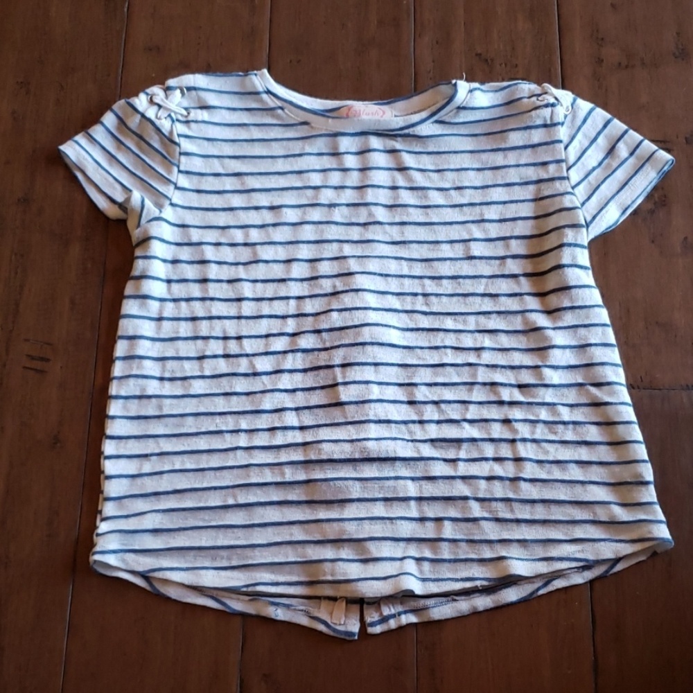 Tied White and Blue Top